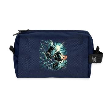 Löwen Himmelsschrei - Epische Nordische Schlacht - Recycelte Kulturtasche - Navy - Vorne