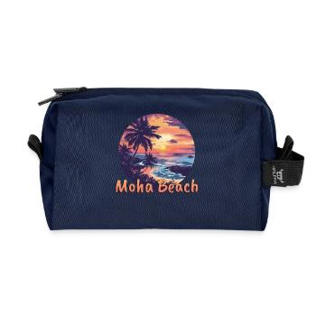 Moha Beach Caribbean Netherlands Sunset Vacation - Recycled Toiletry Zip Bag - navy - Front