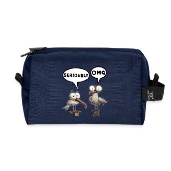 Omg, seriously, cool - Recycled Toiletry Zip Bag - navy - Front