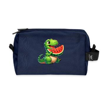 T-Rex avec Melon Sweet Watermelon Cartoon Été - Trousse de toilette en tissu recyclé - marine - Devant