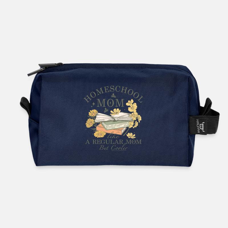 Homeschool mom like a regular mom but cooler - Recycelte Kulturtasche - Navy