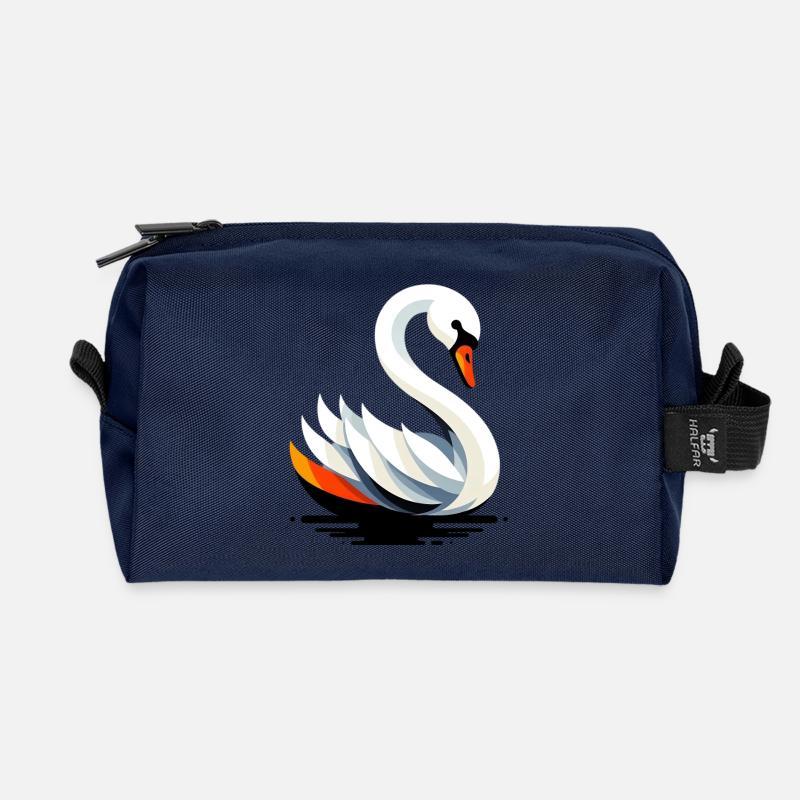 Schwan - Recycelte Kulturtasche - Navy
