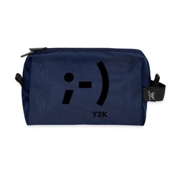 Zwinkern Smile Y2k Schwarz - Recycelte Kulturtasche - Navy - Vorne