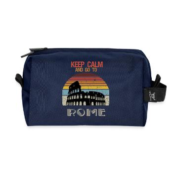 Restez calme et allez à Rome - Trousse de toilette en tissu recyclé - marine - Devant
