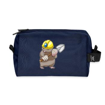 Mole Miner Shovel Mining - Recycled Toiletry Zip Bag - navy - Front