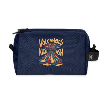 Volcanoes are hot and impressive - Recycled Toiletry Zip Bag - navy - Front