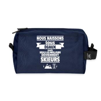 les meilleurs deviennent skieurs - Trousse de toilette en tissu recyclé - marine - Devant