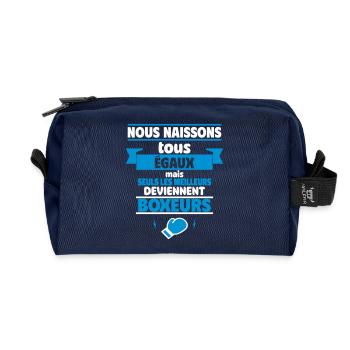 Seuls les meilleurs deviennent boxeurs,boxe - Trousse de toilette en tissu recyclé - marine - Devant