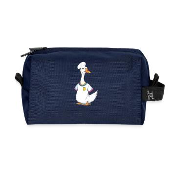 Koch Ente Cartoon Chef Duck Cartoon - Recycled Toiletry Zip Bag - navy - Front