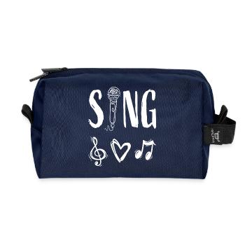 Musik Singen Sänger Sängerin Mikrofon - Recycelte Kulturtasche - Navy - Vorne