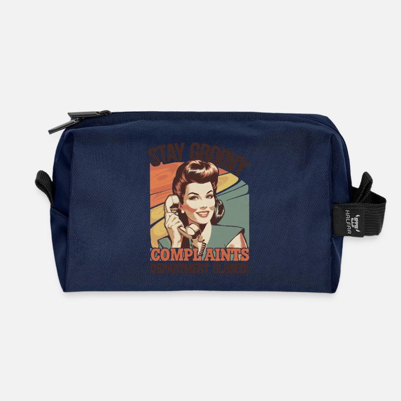 Stay Groovy Retro Beschwerden geschlossen - Recycelte Kulturtasche - Navy