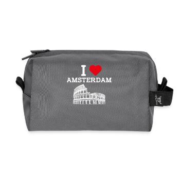 I love Amsterdam Colosseum Heart Flagge Niederlande - Recycelte Kulturtasche - Anthrazit - Vorne