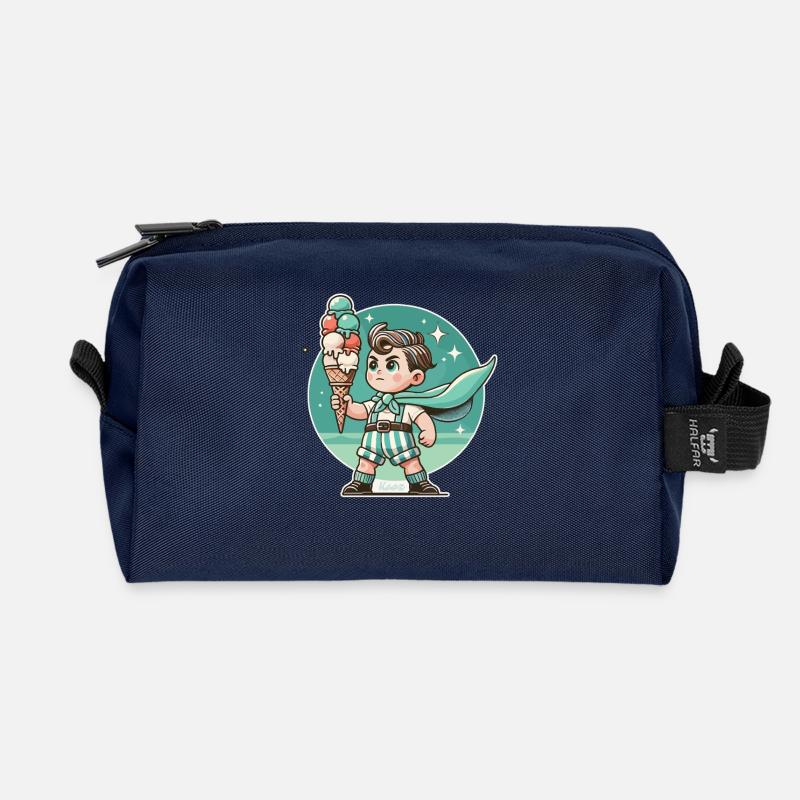 Eiscreme-Held Retro Superboy - Recycelte Kulturtasche - Navy