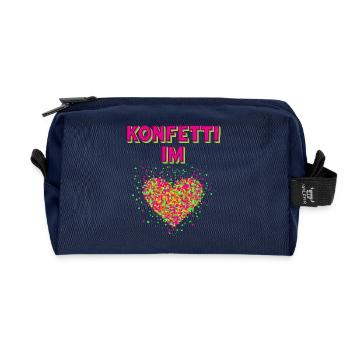 Confetti Carnival Carnival Fun Design - Recycled Toiletry Zip Bag - navy - Front