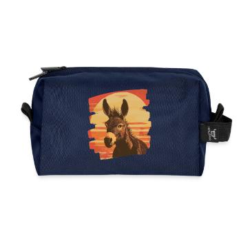 Esel - Recycelte Kulturtasche - Navy - Vorne