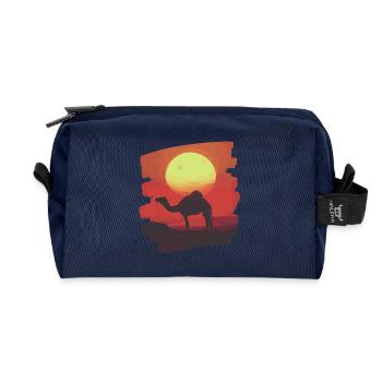 Camel - Recycled Toiletry Zip Bag - navy - Front