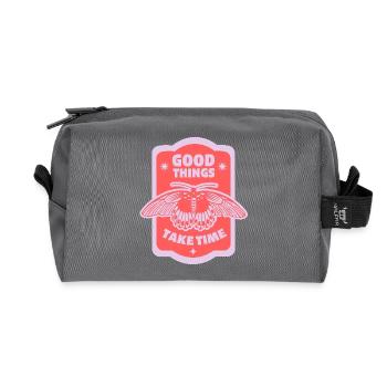 Patience & Growth – Aesthetic Motive - Recycled Toiletry Zip Bag - anthracite - Front