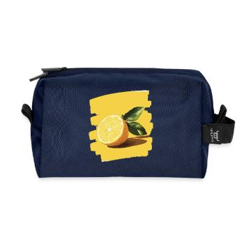 Zitrone - Recycelte Kulturtasche - Navy - Vorne