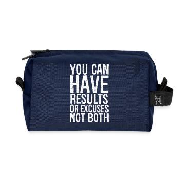 Vous pouvez avoir des résultats ou des excuses, pas les deux - Trousse de toilette en tissu recyclé - marine - Devant