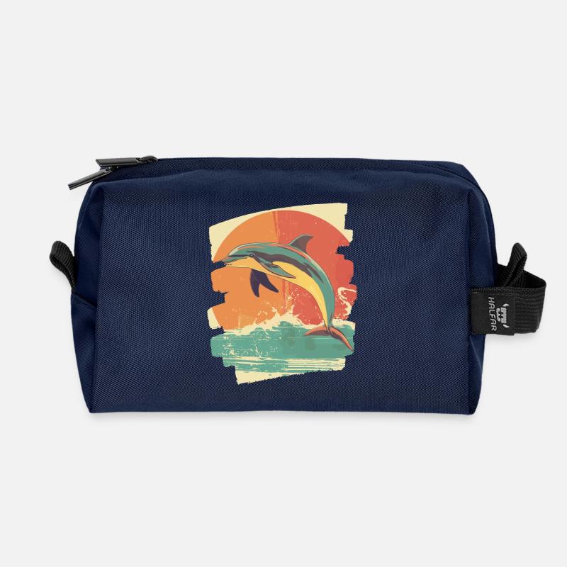 Delfin - Recycelte Kulturtasche - Navy