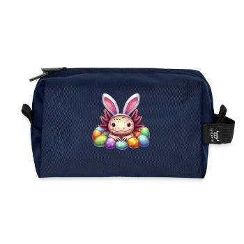 Oster Axolotl - Frohe Ostern - Recycelte Kulturtasche - Navy - Vorne