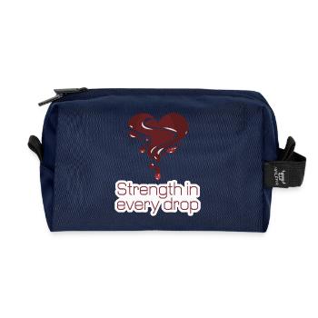 STRENGTH IN EVERY DROP BLOOD - Recycled Toiletry Zip Bag - navy - Front