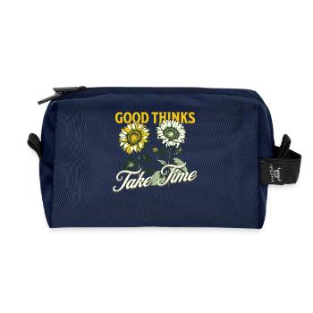 Good Thinks Good Thoughts Sunflower Summer Vibe - Recycled Toiletry Zip Bag - navy - Front