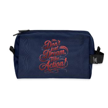 TRÄUMEN SIE NICHT NUR, SONDERN HANDELN SIE! - Recycelte Kulturtasche - Navy - Vorne