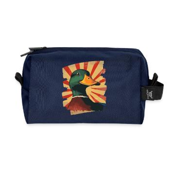 ferme de canards - Trousse de toilette en tissu recyclé - marine - Devant