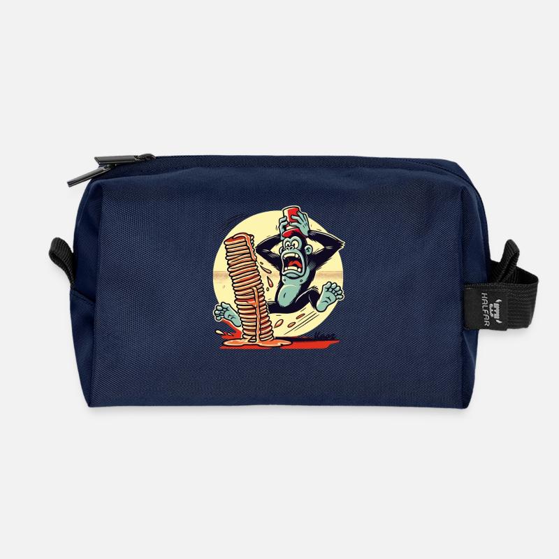 Pancake-Affe – Chaos mit Sirup - Recycelte Kulturtasche - Navy