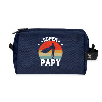 Super Papy - Recycelte Kulturtasche - Navy - Vorne