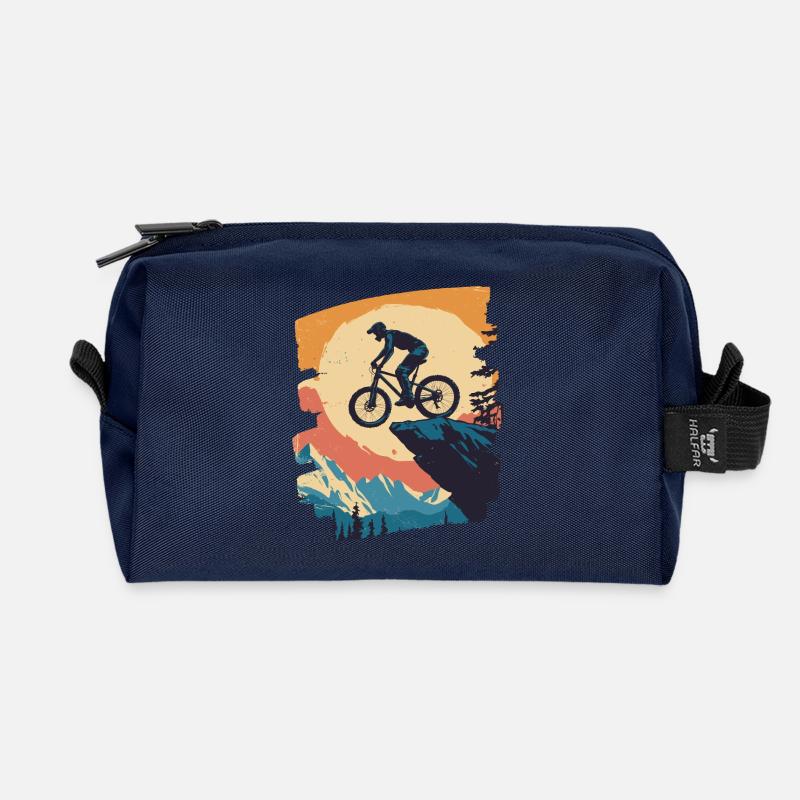 Mountainbiker Downhill Berge Radsport - Recycelte Kulturtasche - Navy