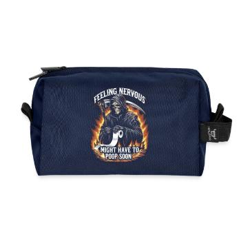 Intestin irritable Syndrom Faucheur IBS Goth Caca Humour - Trousse de toilette en tissu recyclé - marine - Devant