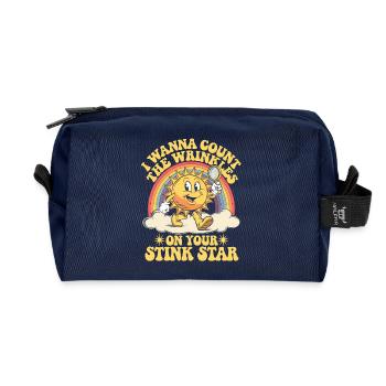 I Wanna Count The Wrinkles On Your Stink Star Anal - Recycled Toiletry Zip Bag - navy - Front