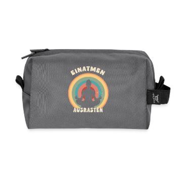 Inhale, freak out - Recycled Toiletry Zip Bag - anthracite - Front