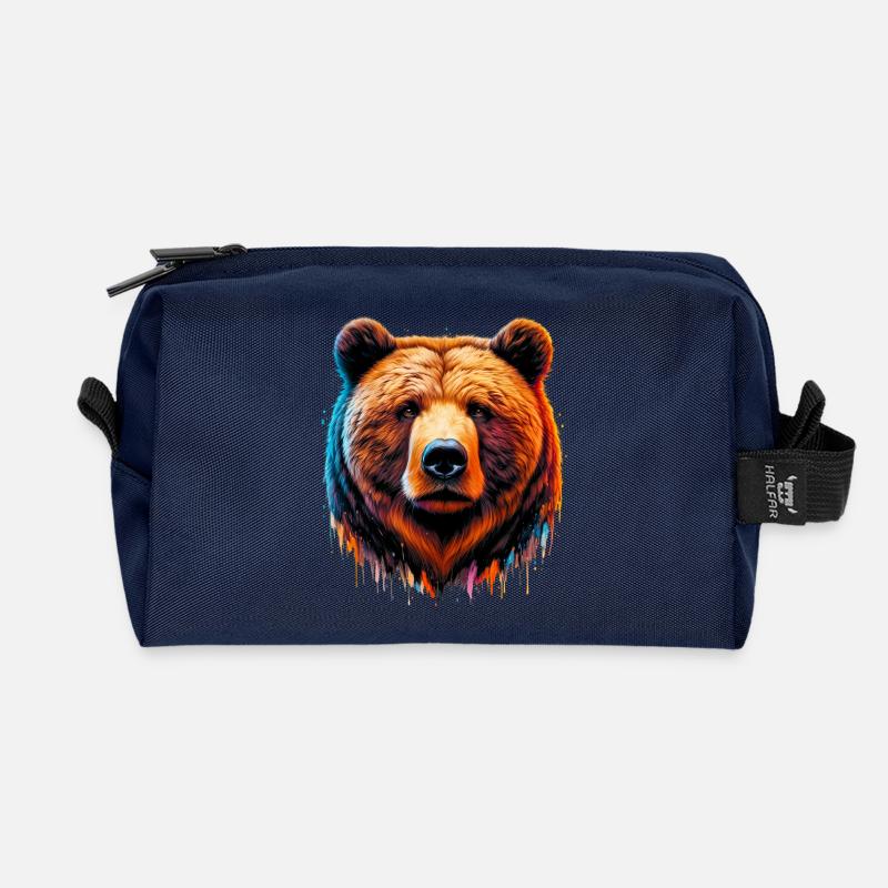 Bär - Recycelte Kulturtasche - Navy