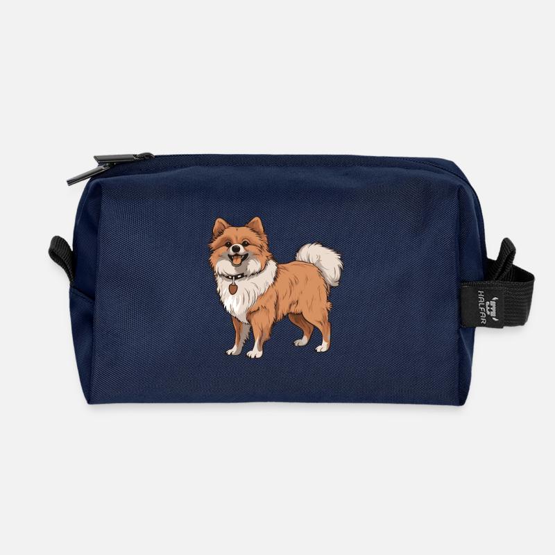 Pomeranian Hund - Recycelte Kulturtasche - Navy
