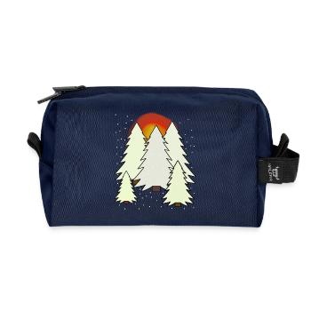 Arbre Sapin Hiver Forêt Nature Neige Épicéa - Trousse de toilette en tissu recyclé - marine - Devant
