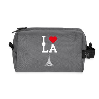 I Love LA Heart Flag Eiffelturm Los Angeles Wortspiel - Recycelte Kulturtasche - Anthrazit - Vorne