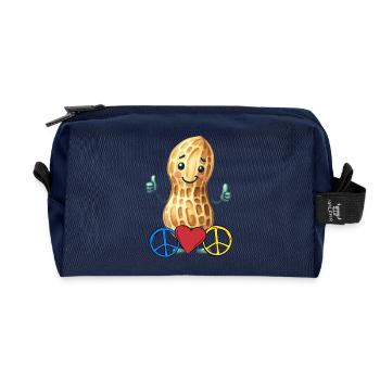 Erdnuss Peace Herz Frieden - Recycelte Kulturtasche - Navy - Vorne