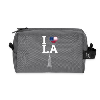 I love LA Los Angeles Empire Cool Heart Flag Wortspiel - Recycelte Kulturtasche - Anthrazit - Vorne