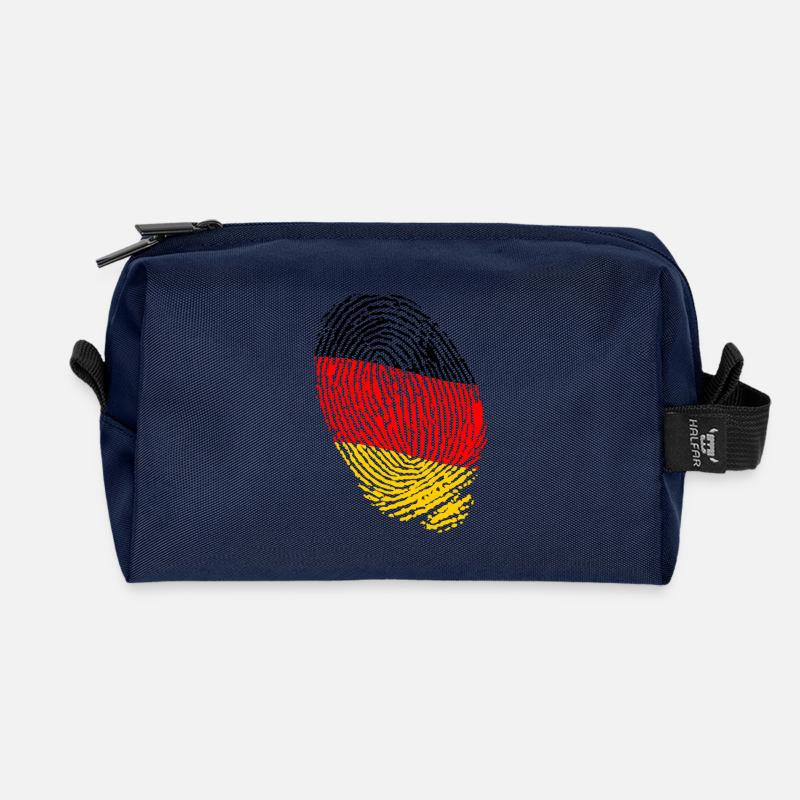 Fingerabdrücke der deutschen Flagge - Recycelte Kulturtasche - Navy