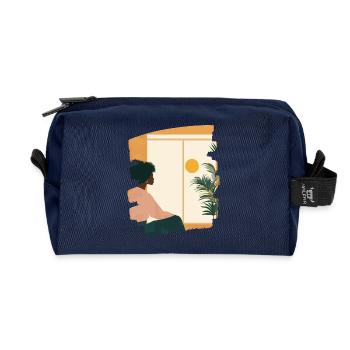 Relax Meditation Selfcare Me-Time - Recycelte Kulturtasche - Navy - Vorne