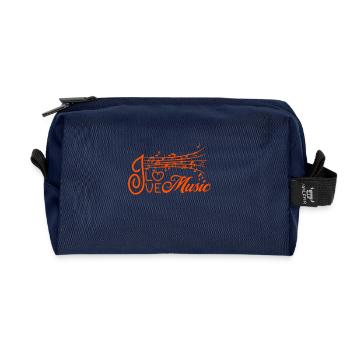 I Love Music Notes With Heart - Recycled Toiletry Zip Bag - navy - Front
