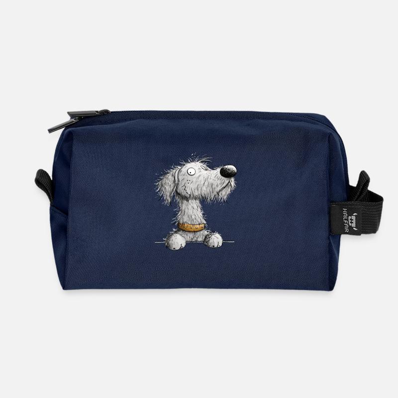 Irischer Wolfshund Cartoon Hund Hunderasse - Recycelte Kulturtasche - Navy