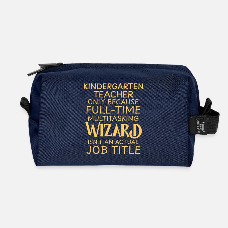 Kindergarten teacher Wizard - Recycelte Kulturtasche - Navy