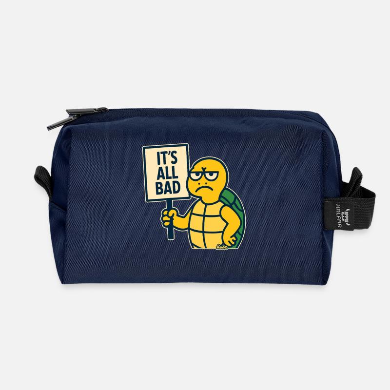Schlechte Laune Schildkröte: Alles ist schlecht - Recycelte Kulturtasche - Navy