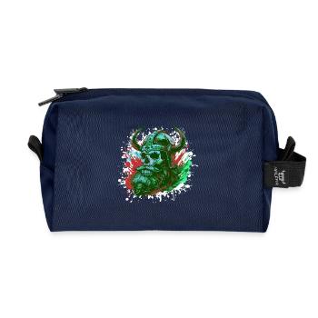Viking Skull - Recycled Toiletry Zip Bag - navy - Front