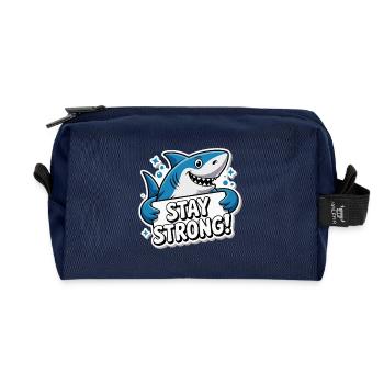 REQUIN, RESTE FORT - Trousse de toilette en tissu recyclé - marine - Devant