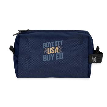 Pro-Europe Boycott USA Buy EU - Recycled Toiletry Zip Bag - navy - Front